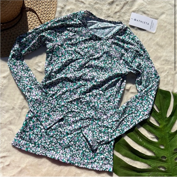 NWT* ATHLETA Point Break Rashguard floral print top - Picture 3 of 7